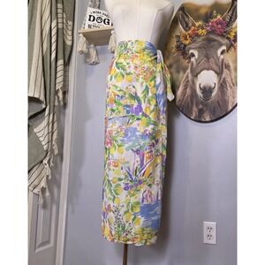 Ralph Lauren Purple Label Danyelle Print Linen Voile Maxi Skirt Size 4 $1790